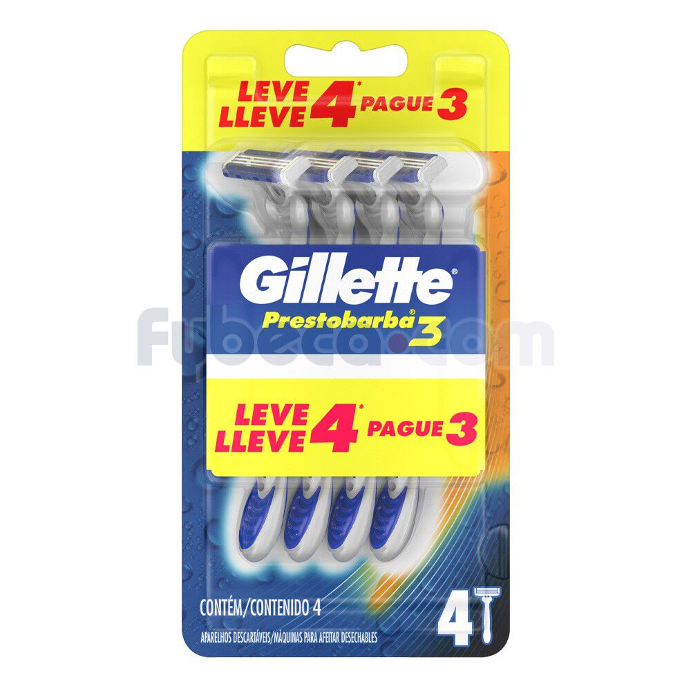 GILLETTE EXTRA SUAVE BLISTER/4